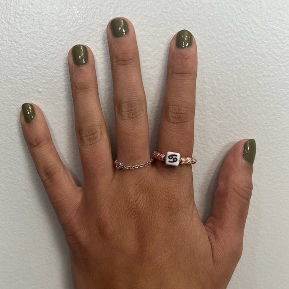 "CANCER" HOROSCOPE GOLD BEADED RING (ONE SIZE) - Picture 2 of 2